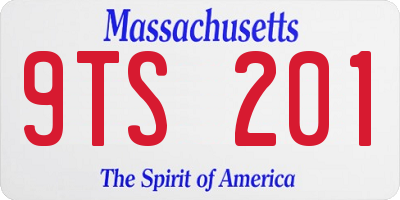 MA license plate 9TS201