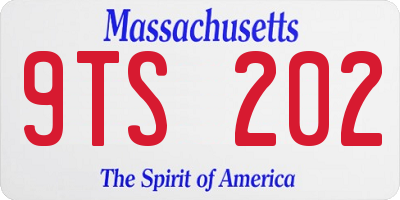 MA license plate 9TS202
