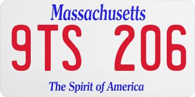 MA license plate 9TS206