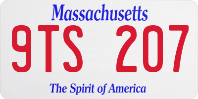 MA license plate 9TS207