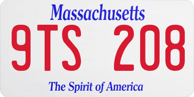 MA license plate 9TS208