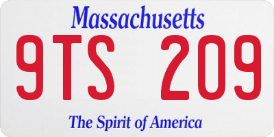 MA license plate 9TS209