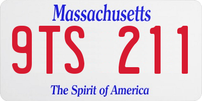 MA license plate 9TS211