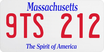 MA license plate 9TS212