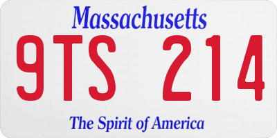 MA license plate 9TS214