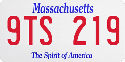 MA license plate 9TS219