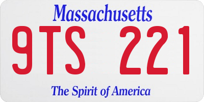 MA license plate 9TS221