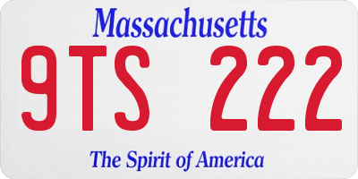 MA license plate 9TS222