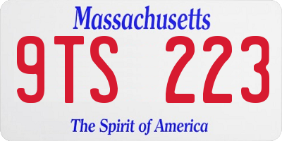MA license plate 9TS223