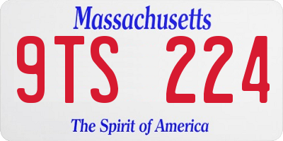 MA license plate 9TS224