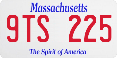 MA license plate 9TS225