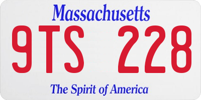 MA license plate 9TS228