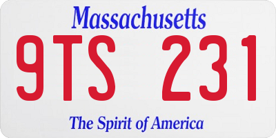 MA license plate 9TS231