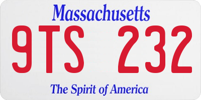MA license plate 9TS232