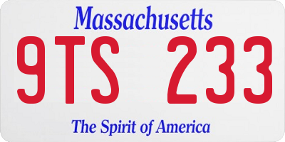 MA license plate 9TS233