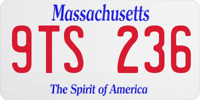 MA license plate 9TS236