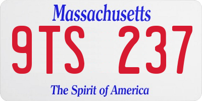 MA license plate 9TS237