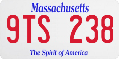 MA license plate 9TS238