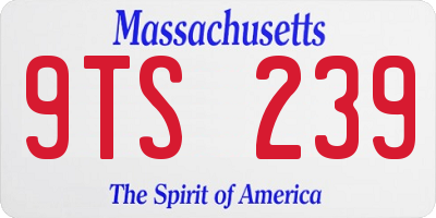 MA license plate 9TS239