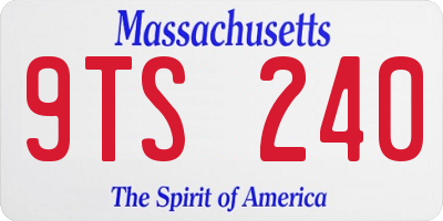 MA license plate 9TS240