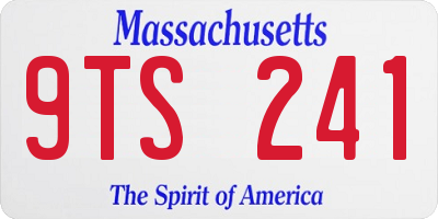 MA license plate 9TS241