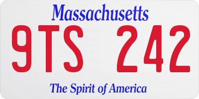 MA license plate 9TS242