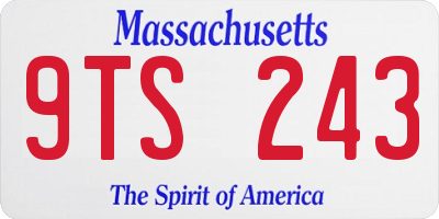 MA license plate 9TS243
