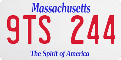 MA license plate 9TS244