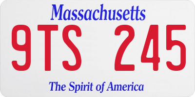 MA license plate 9TS245