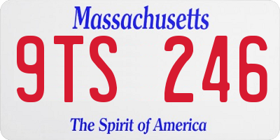 MA license plate 9TS246