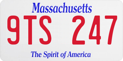 MA license plate 9TS247