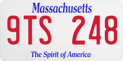 MA license plate 9TS248