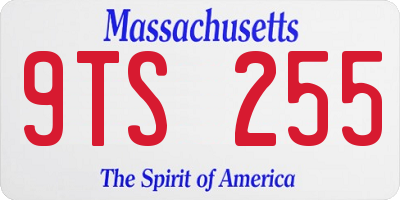 MA license plate 9TS255