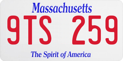 MA license plate 9TS259