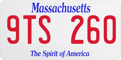 MA license plate 9TS260