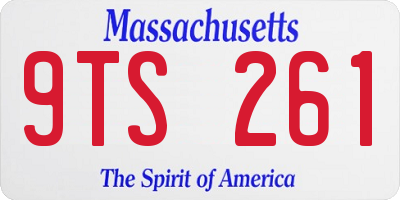 MA license plate 9TS261