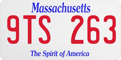 MA license plate 9TS263