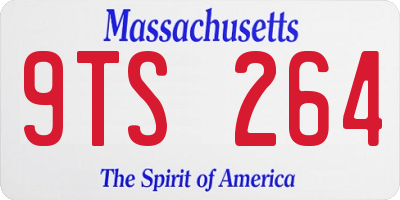 MA license plate 9TS264