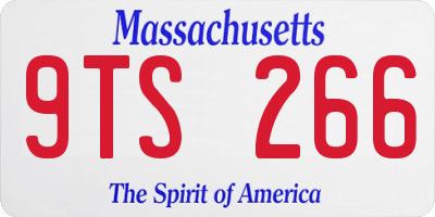 MA license plate 9TS266