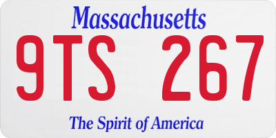 MA license plate 9TS267
