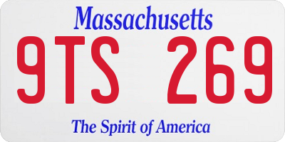 MA license plate 9TS269