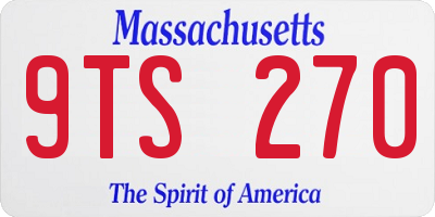 MA license plate 9TS270