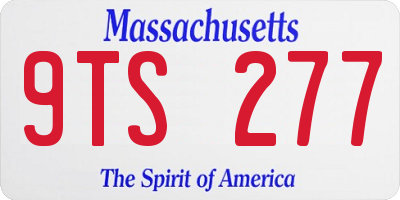 MA license plate 9TS277