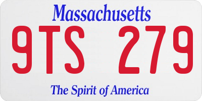 MA license plate 9TS279