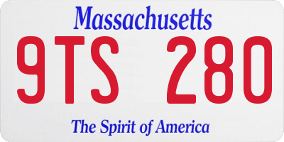 MA license plate 9TS280