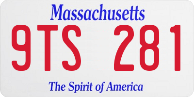 MA license plate 9TS281