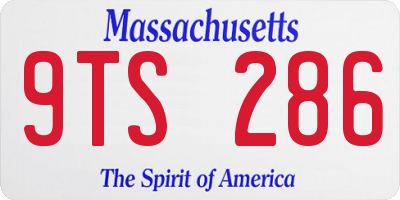 MA license plate 9TS286