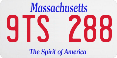 MA license plate 9TS288