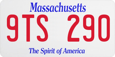 MA license plate 9TS290
