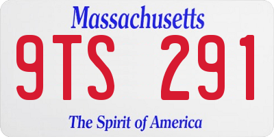 MA license plate 9TS291